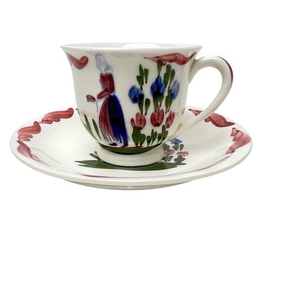 Demitasse Cup & Saucer Set PV France Peasant Village PVF14 Porcelain Collection - Picture 2 of 14